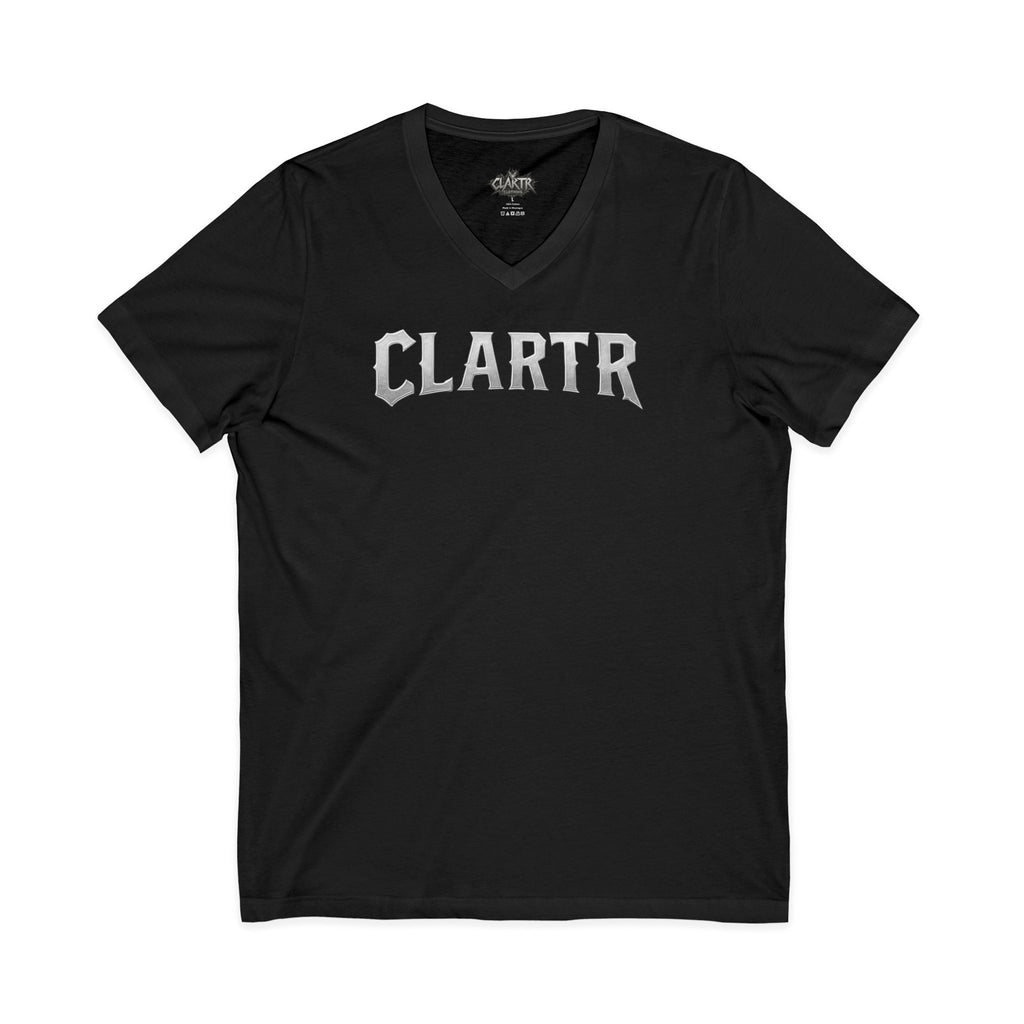 CLARTR Men’s  V-neck tee | vintage varsity text