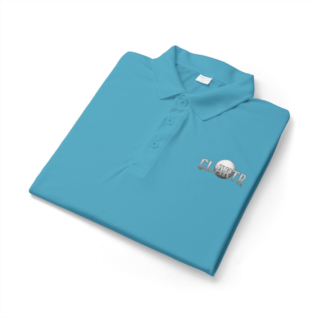 CLARTR unisex Golf Ball Polo — Sport-Tek Performance Polo with Golf Ball Logo