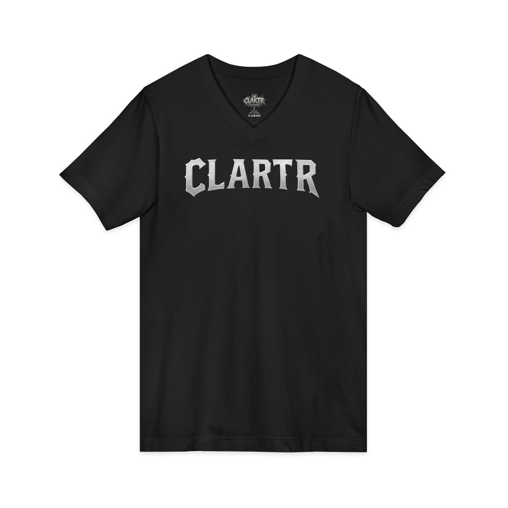 CLARTR Men’s  V-neck tee | vintage varsity text