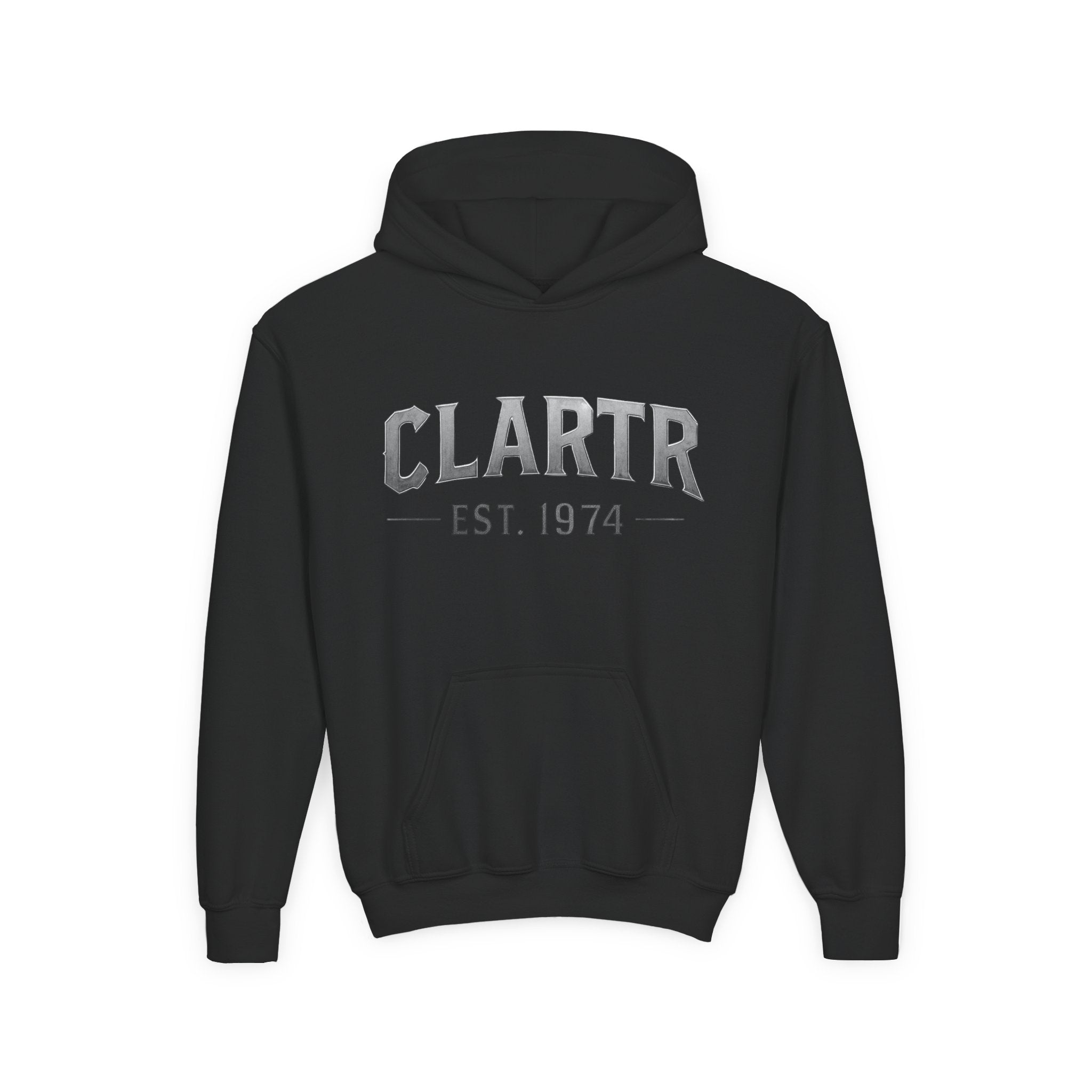 CLARTR Est. 1974 Youth Hoodie — Retro Vintage School-Style Sweatshirt