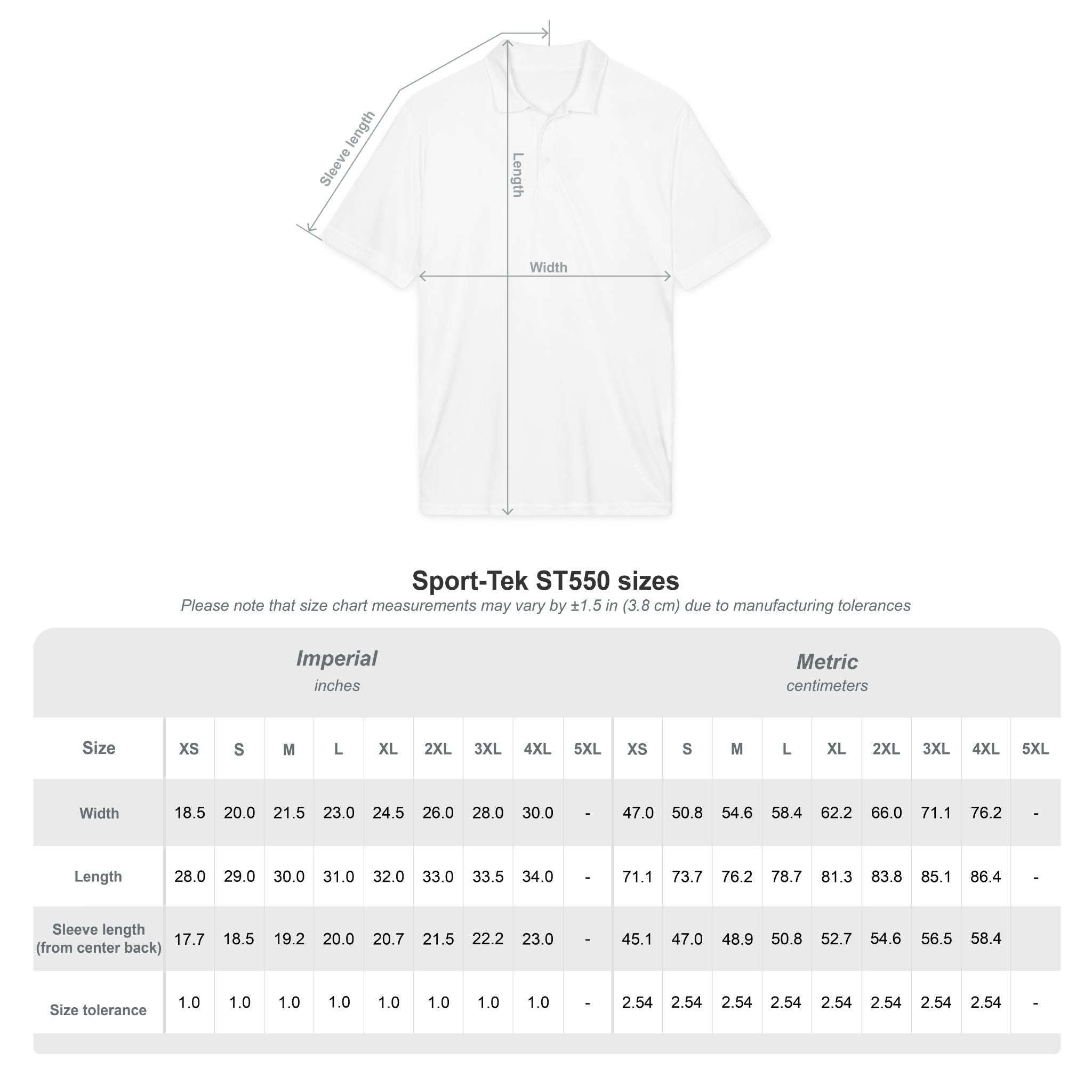 CLARTR unisex Golf Ball Polo — Sport-Tek Performance Polo with Golf Ball Logo