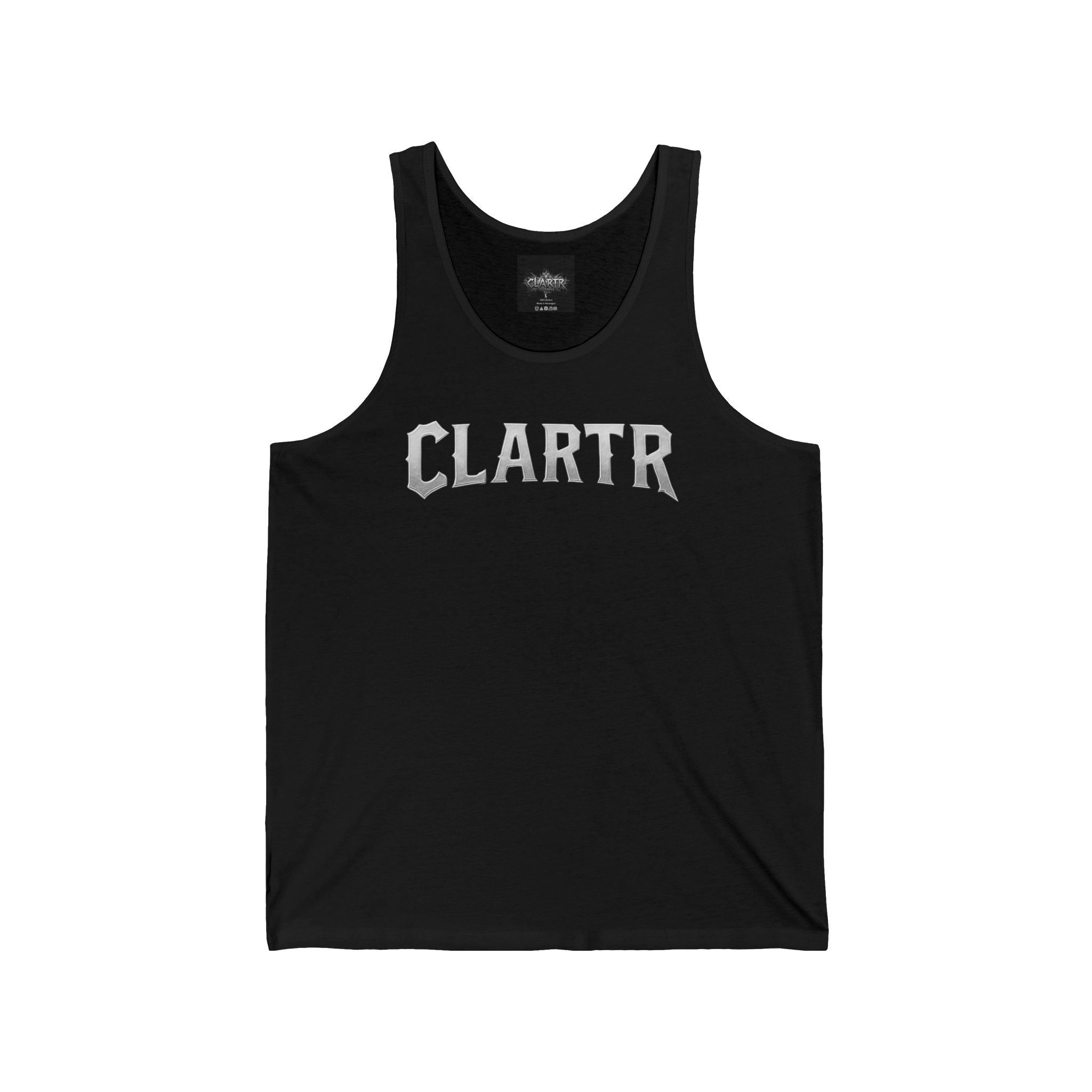 CLARTR Men’s Gothic Tank Top — Vintage Rock Band Style Black Jersey Tank
